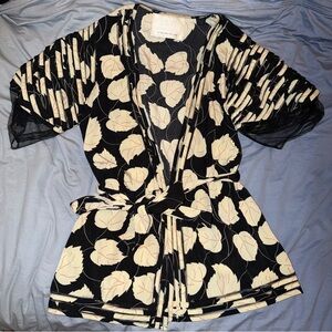 Vintage 80s L&W Silk Wrap Blouse Statement Sleeves